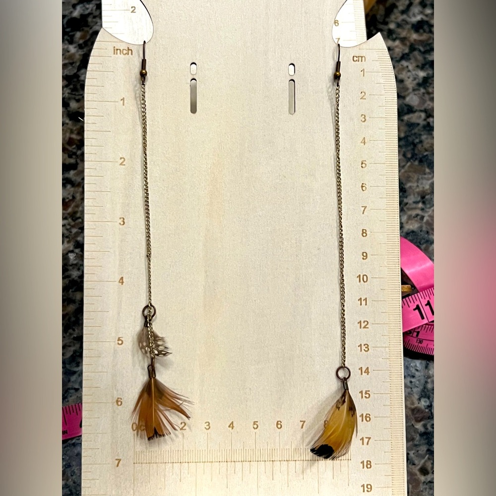 Y2K Feather Drop Earrings